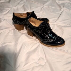 Black patten leather shoes